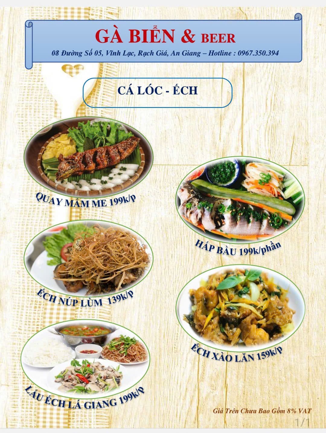 Thực đơn - Cá Lóc - Ếch