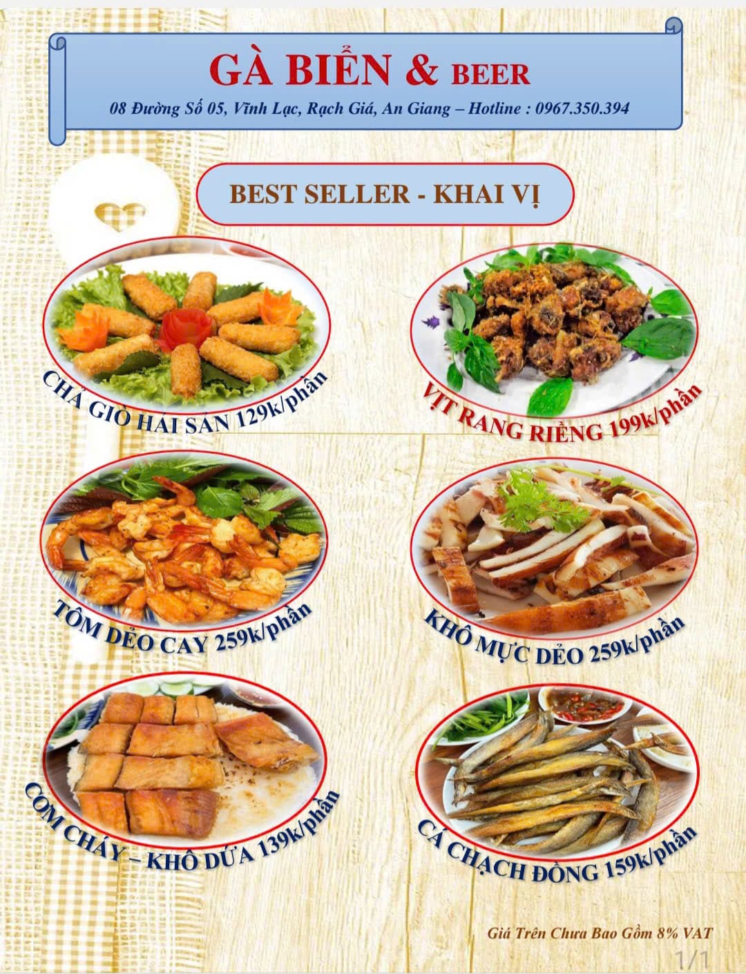 Thực đơn - Best Seller - Khai Vị